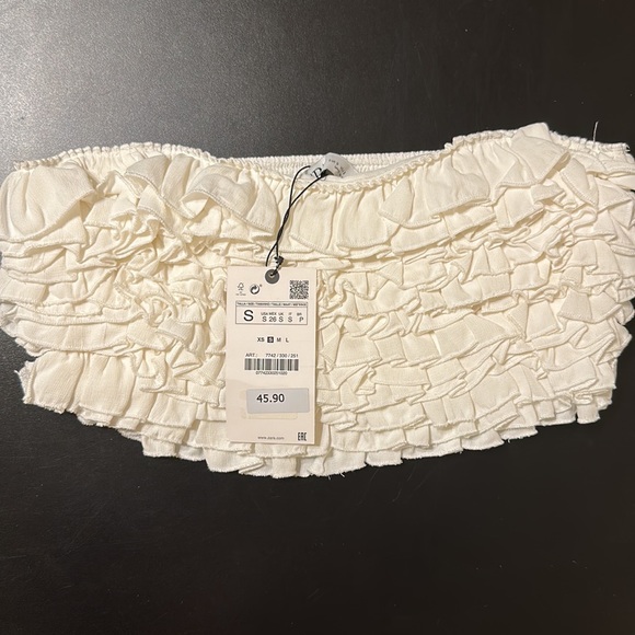 Zara Tops Nwt Zara White Ruffle Top Poshmark